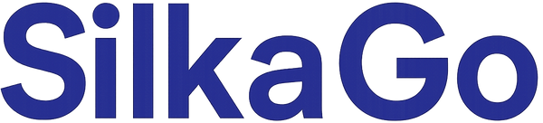 SilkaGo logo in blue on a white background