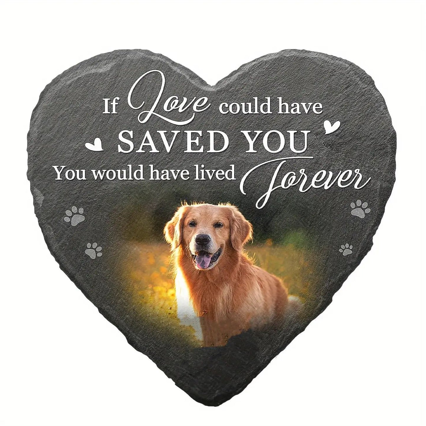 Spot Cross-Border Pet Monument Heart Monument Natural Slate Slate DIY Custom Pet Tombstone Production On Demand