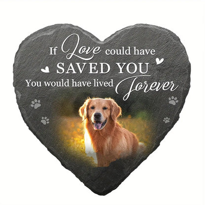 Spot Cross-Border Pet Monument Heart Monument Natural Slate Slate DIY Custom Pet Tombstone Production On Demand