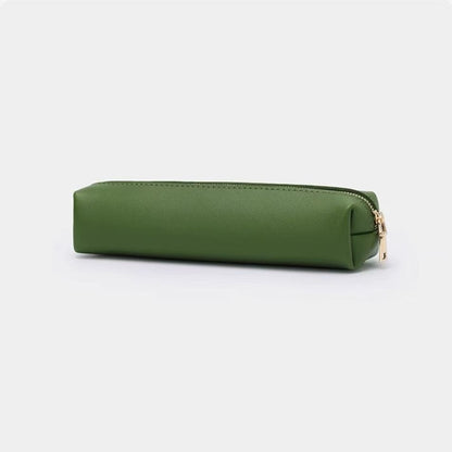 Leather Pencil Case Small Portable Texted Pencil Case Ins Simple Candy Color Men's And Women's Students Large Capacity Stationery Case